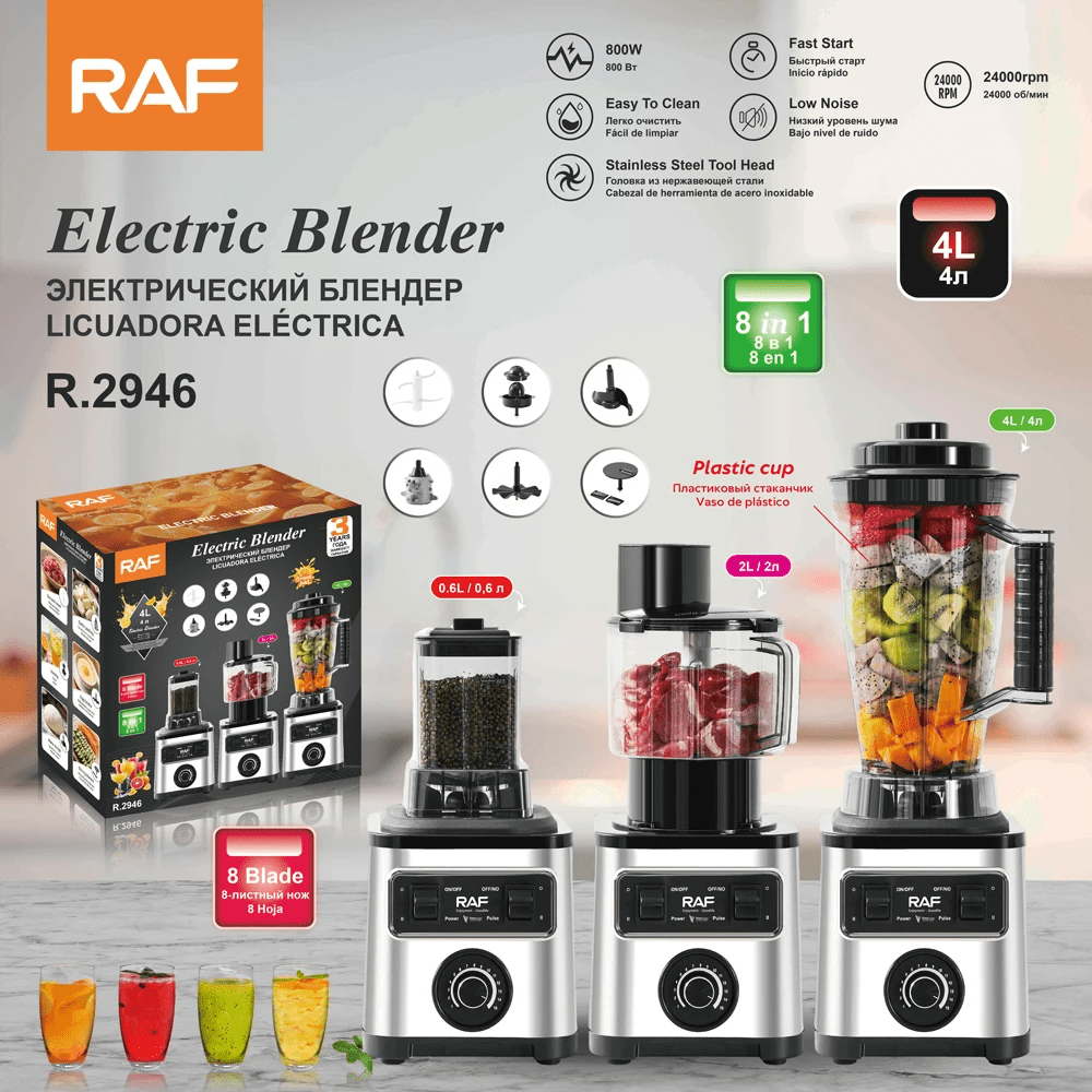 H2c1ddfe481ea494da4b9c1d3369fb9b LICUADORA 8 EN 1 RAF RAF R.2946 800W - Imagen 1